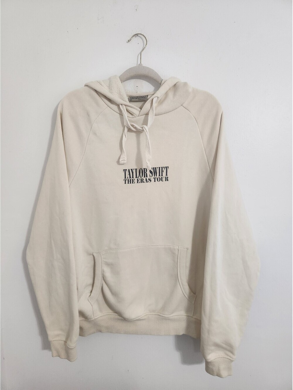 Taylor Swift The Eras Tour Cream Hoodie Size S with Back Photo Collage Print